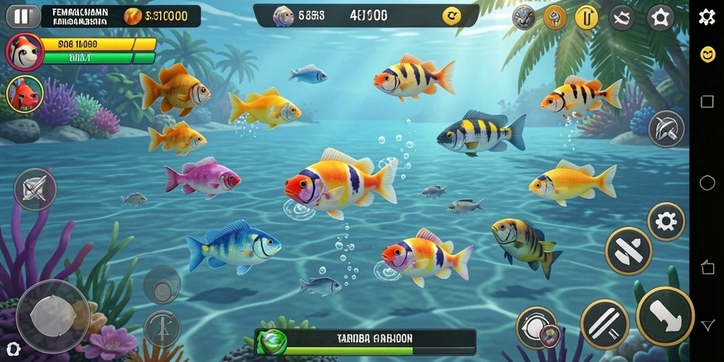 Tampilan gameplay 6CF dengan aksi tembak ikan yang seru.
