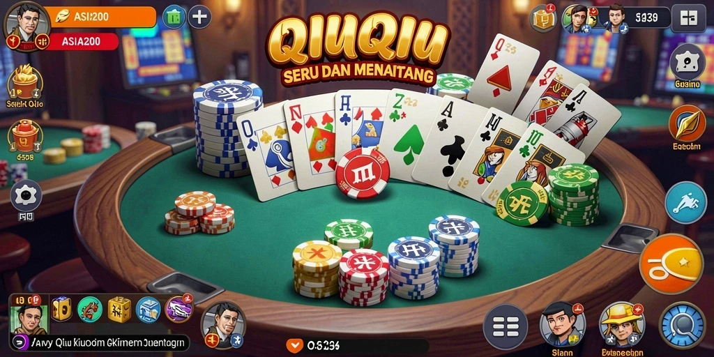 Screenshot gameplay ASIA200 menunjukkan aksi seru QiuQiu.