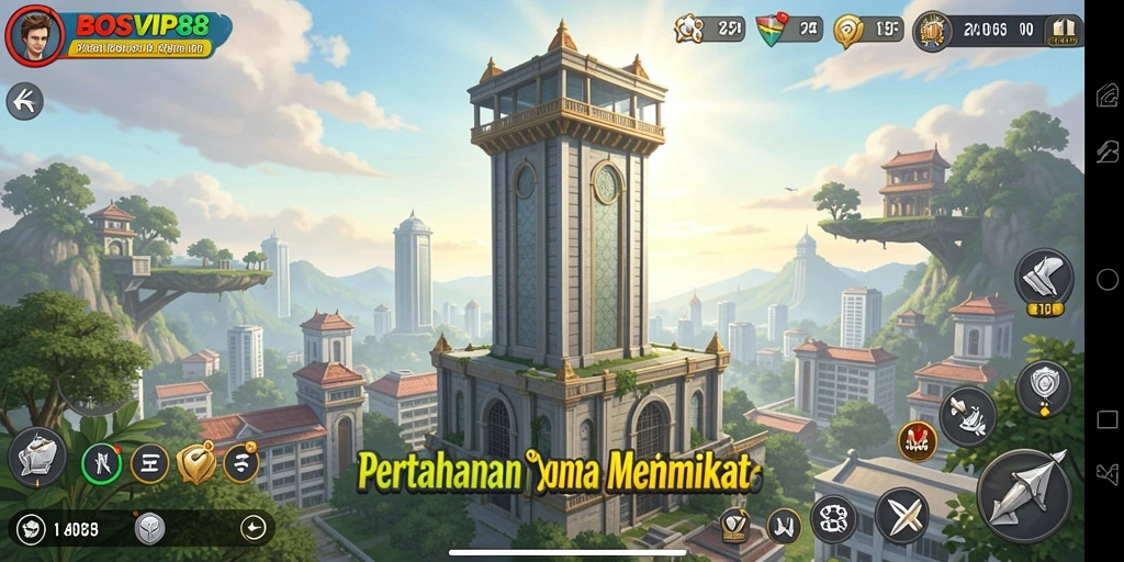 Tangkapan layar dari gameplay Tower Defense BOSVIP88 yang menarik.