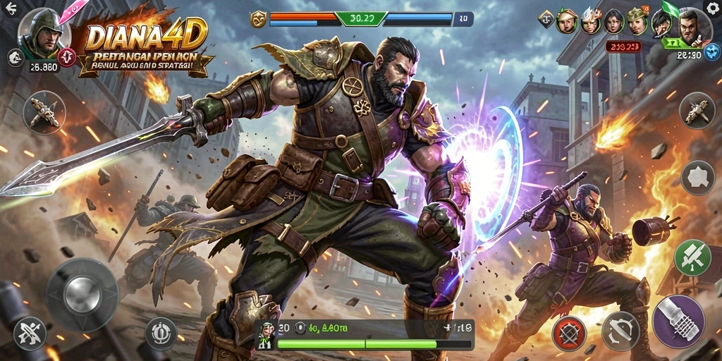 Screenshot gameplay pertarungan di DIANA4D yang mendebarkan.