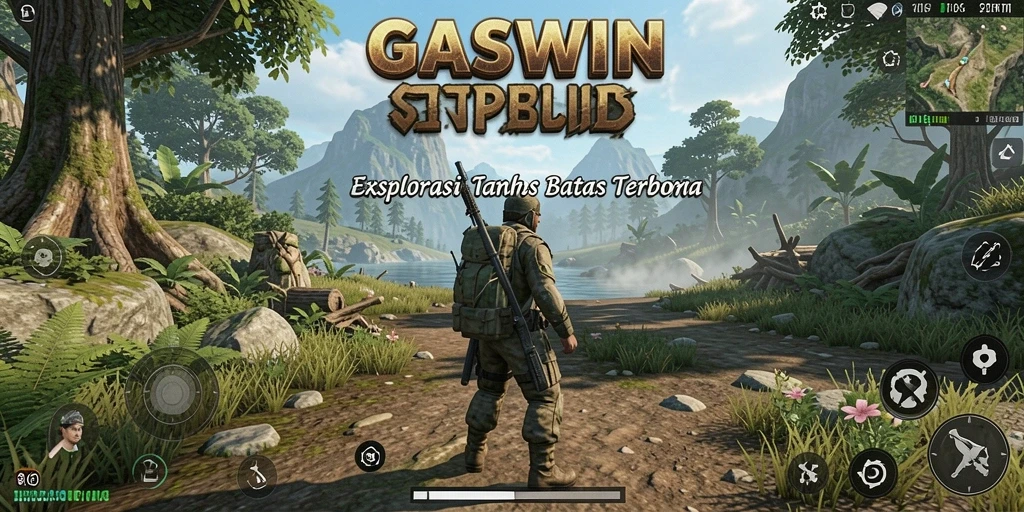 Gameplay GASWIN yang interaktif dan menjelajahi dunia terbuka.