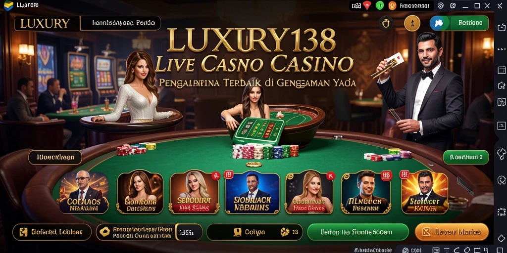 Screenshot gameplay Live Casino dari LUXURY138 dengan dealer langsung.
