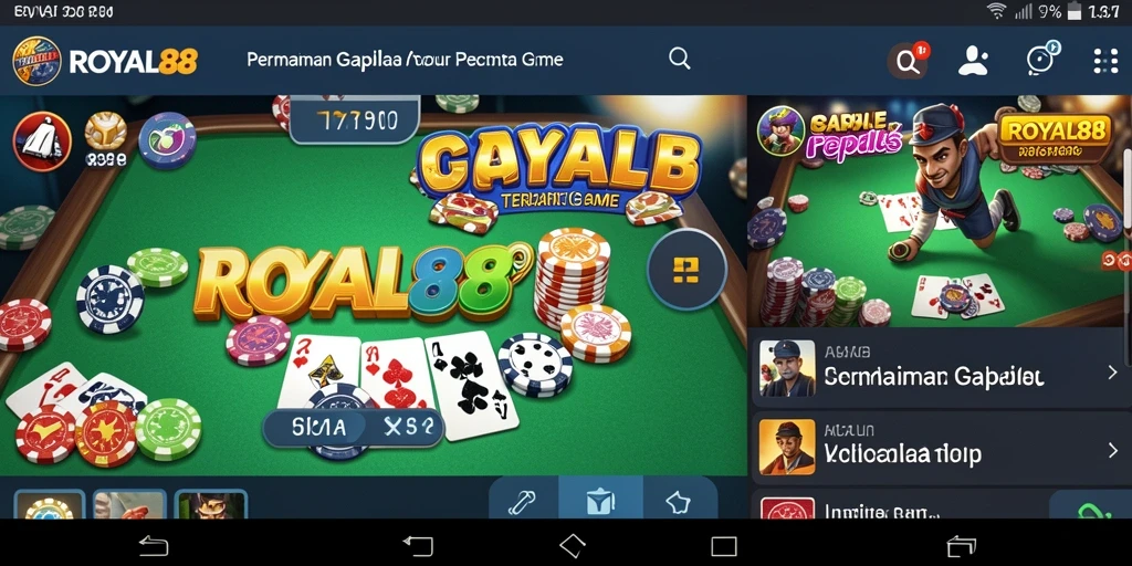 Tampilan seru dari gameplay Gaple yang mendebarkan di ROYAL88.