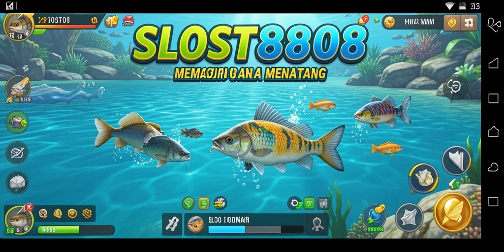Screenshot gameplay SLOST8808 menampilkan pengalaman memancing yang realistis dan menantang.